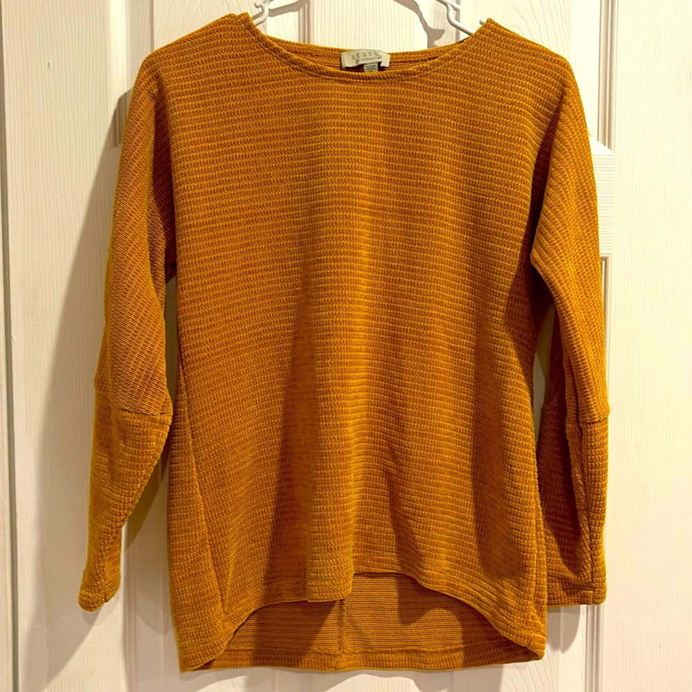 Status by Chenault Chenille Sweater in Yellow Gold, Size XS